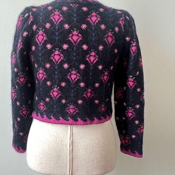 VTG Cullinane Womens Lambswool Blend Academia Cropped Cardigan Cottage core SZ M - Picture 7 of 7